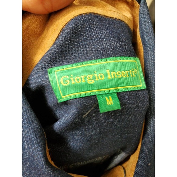 Giorgio Inserti Men Blue Cotton Collared Long Sleeve Casual Buttons Down Shirt M - Picture 7 of 11